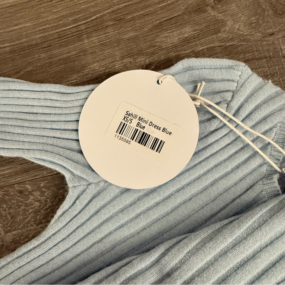 NWT Princess Polly Sahill Mini Ribbed Dress Baby Blue Size XS / S - Picture 5 of 9
